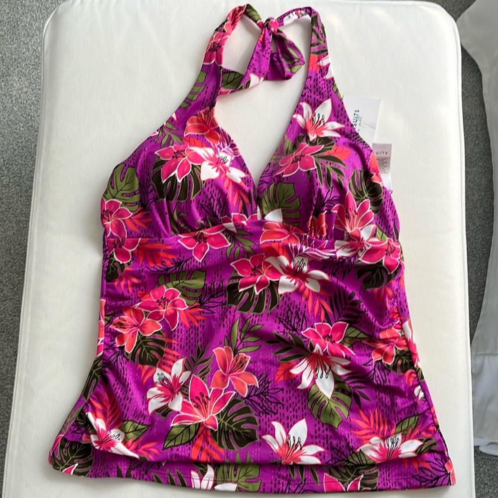 Swimsuits for All ruched halter swim top NWT